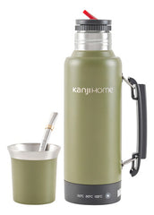 Termo Eléctrico T-mate 1 Litro Tapa Mate Y Bombilla Color Verde Kanjihome