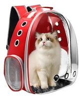 Mochila Transportadora Mascota Perro Gato Capsula Burbuja R Rojo