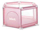 Corralito Hexagonal Bebesit 2119c Rosa Estructura De Caño Rosa