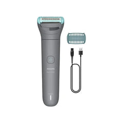 Philips Body Groomer 3000 Series Con El Sistema De Afeitada De Triple Protección, Peines Recortadores Bidireccionales, Uso En Seco Y Húmedo, 60 Minutos De Uso, Inalámbrica Mod. Bg3470/15 Gris