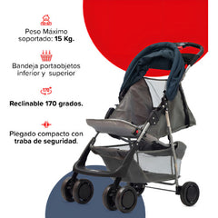 Cochecito Con Huevito - Travel System Eos 1337 - Bebesit Color Gris Oscuro Chasis Negro
