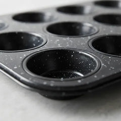 Molde De Acero Antiadherente Para 12 Muffins Carol 20028fne Negro