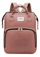 Mochila Maternal Multifunción Cuna Cambiador Para Bebe Rosa Rosa Liso