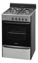 Cocina A Gas Longvie 12231x 56cm Inox Cajón Parrilla Color Acero Inoxidable