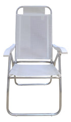 Reposera 4 Posiciones Bel Aluminio Poliéster Pvc Blanco Blanco