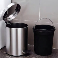 Cesto Tacho De Basura Acero Inoxidable Balde Extraible 5l Ct Color Gris