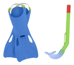 Set De Buceo Snorkel Aletas Niños +3 Bestway 25039 Azul/verde
