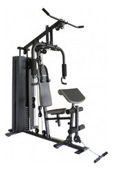 Multigimnasio Multigym Randers Con Lingotera 100 Kg Estructura Negro Tapizado Negro