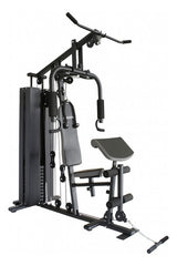 Multigimnasio Multigym Randers Con Lingotera 100 Kg Estructura Negro Tapizado Negro