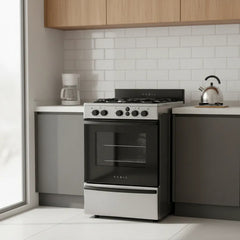 Cocina A Gas Orbis 858ap4m Plana Inoxidable De 55cm Gris/acero