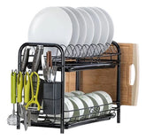 Escurridor Secaplatos Bandeja Vajilla Organiza 2 Bandejas Cs Negro