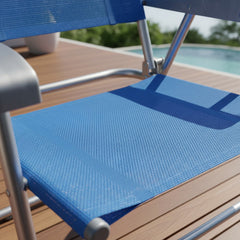 Reposera Plegable Descansar 10006 Azul Aluminio 1 Posición