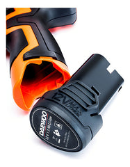 Taladro Atornillador Inalámbrico De 10mm Daewoo Dacd1210 12v + 1 Batería De 1.3ah Naranja