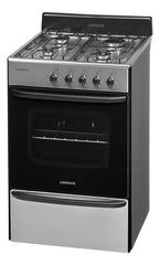 Cocina A Gas Longvie 12231x 56cm Inox Cajón Parrilla Color Acero Inoxidable