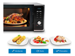 Microondas Grill Samsung Mg28f3k3tas Plata 28l