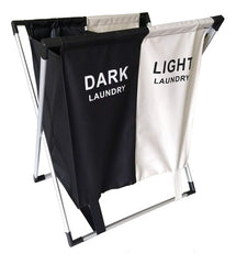 Cesto Canasto Doble Para Ropa Sucia Blanco Y Negro