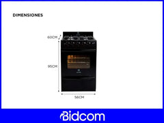 Cocina Escorial Master Style Multigas Color Negro Con Puerta