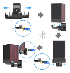 Soporte De Pared Movil Para Parlantes Altavoces Onebox Acero Color Negro