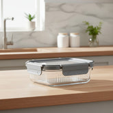 Taper Contenedor De Vidrio Tapa Hermetica Carol De 370ml Gris