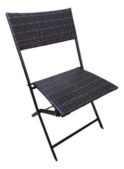 Combo 2 Sillas Rattan Plegables 1 Mesa 60cm Vidrio Caño Ct Marrón Ratán