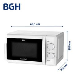 Microondas B120m20 Mecánico Quick Chef Blanco 20 Litros