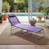 Reposera Cama Plegable Reclinable Aluminio Botafogo Violeta Violeta