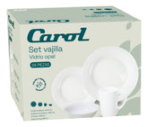 Juego Vajilla Carol 24 Piezas Blanco Liso