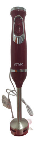 Licuadora Atma De Mano Color Rojo T8527 Con Batidor 600w