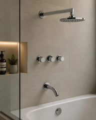 Grifería Ducha Bañera Con Trans Fv California Plus 0103/17p Plateado Cromado