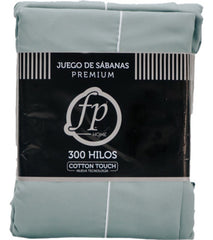 Juego De Sábanas Microfibra 1 1/2 Plaza Verde Fp Home Liso