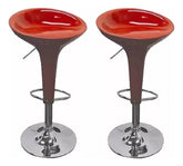 Banquetas Altas X2 Desayunador Rojo Cocina Taburete Barra Cs Cromado