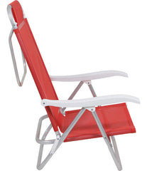 Reposera De 6 Posiciones Bel Sunny Aluminio Pvc Rojo Rojo