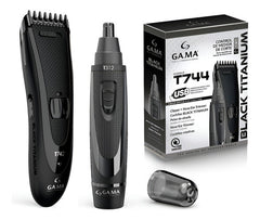 Cortadora De Cabello Clipper + 1 Trimmer Gama Titanium T744 Negro