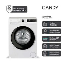 Lavarropas Automatico Inverter Candygd49b8 9kg 1400rpm Blanco