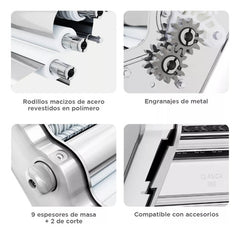 Fabrica De Pastas Pastalinda Clasica 260 Cromo Amasa Estira Gris