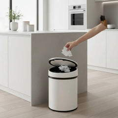 Cesto De Basura Con Sensor Inteligente Vivendi De 15lts Blanco