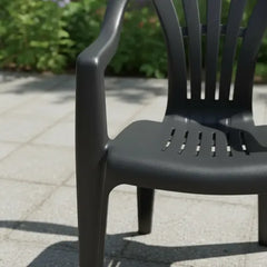 Silla Plastica Apilable Interiores Exteriores Tm Eco H:100kg Negro Lisa