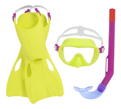 Set De Buceo Snorkel Aletas Niños +3a Bestway 25039 Amarillo Amarillo