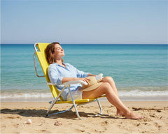 Reposera De 6 Posiciones Bel Sunny Aluminio Pvc Amarilla Amarillo