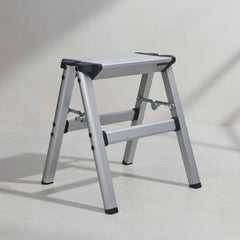 Escalera Plegable Liviana Banco De 1 Escalon De Aluminio Gris