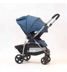 Cochecito Travel System Azul Con Manillar Rebatible