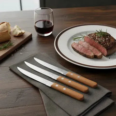 Set De Cuchillos Tramontina Dynamic Mango Madera X 12 Madera