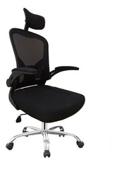 Sillon Silla De Pc Y Oficina Oon Apoyacabezas Y Base Cromada Negro Mesh/tela