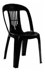 Silla Plastica Apilable Jardin Garden Life Antonella Negra Negro