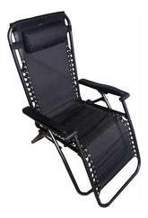 Reposera Jardin Gravedad Zero Tm Negro Hierro Tela Coversol Negro