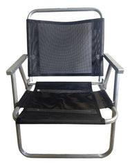 Silla De Playa Extra Ancha De Aluminio Para Balcón, Color Negro