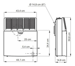 Calefactor A Gas Eskabe 3000 T/b S21 Piezoelectrico Clase A Marfil