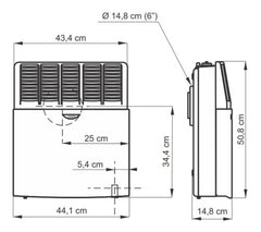 Calefactor A Gas Eskabe 3000 T/b S21 Piezoelectrico Marfil