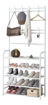Perchero Multifunción Para Zapatos Sombreros 168cm Blanco Blanco