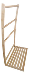 Toallero De Pie Para Baño 3 Cilindros Madera Altura 90cm Marrón Claro